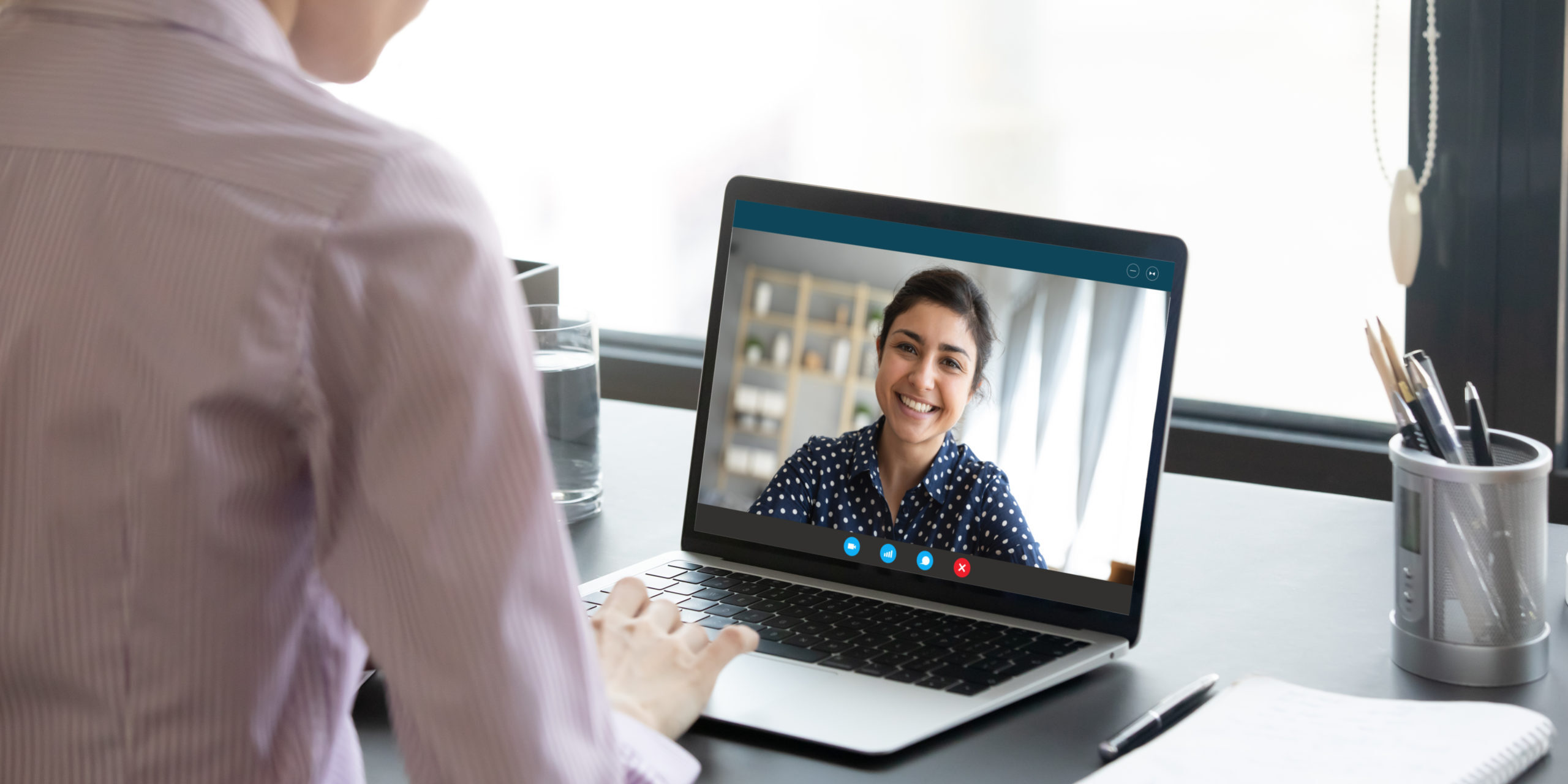 Indian,Girl,Communicate,With,Friend,On-line,By,Video,Call,,Pc